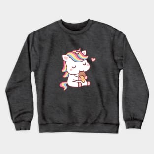 Cute Unicorn Loves Ice Cream Crewneck Sweatshirt